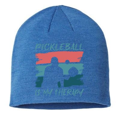 Pickleball As Therapy Funny Saying Hobby Sports Cool Gift Sustainable Beanie