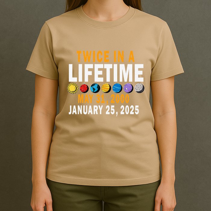 Planetary Alignment Twice In A Lifetime May 2000 Jan 2025 T-Shirt