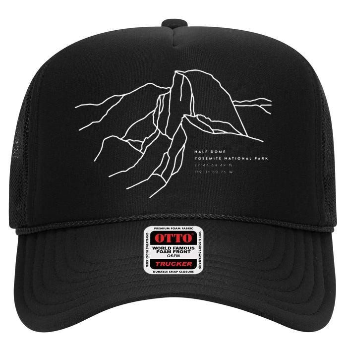 Places Around The World Half Dome Yosemite National Park High Crown Mesh Back Trucker Hat