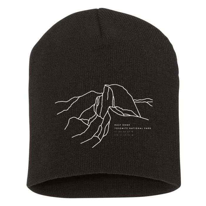 Places Around The World Half Dome Yosemite National Park Short Acrylic Beanie