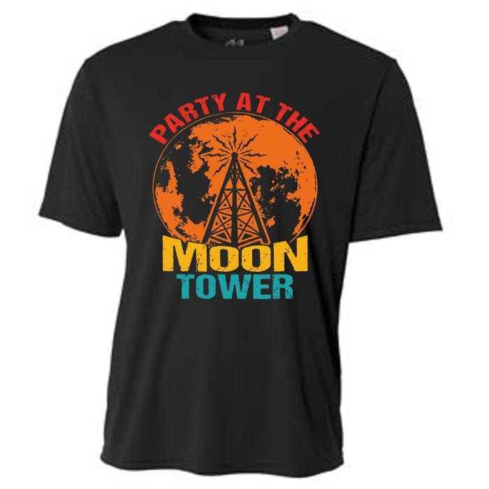 Party At The Moon Tower Vintage Apparel Cooling Performance Crew T-Shirt