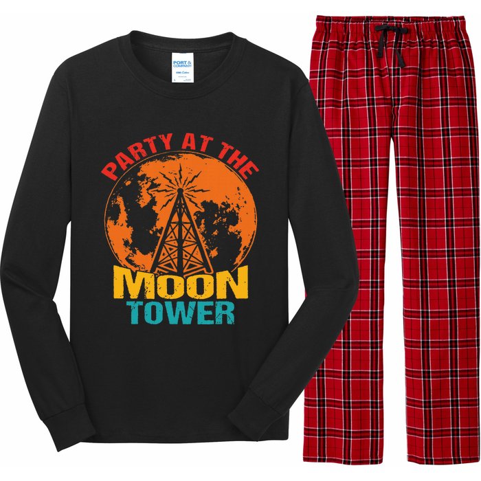 Party At The Moon Tower Vintage Apparel Long Sleeve Pajama Set