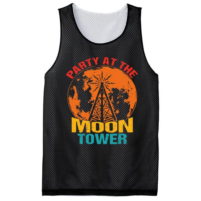 Party At The Moon Tower Vintage Apparel Mesh Reversible Basketball Jersey Tank