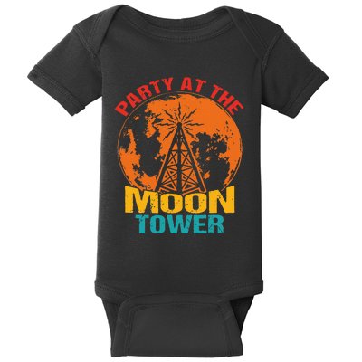 Party At The Moon Tower Vintage Apparel Baby Bodysuit