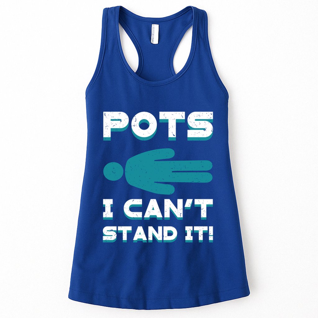 Pots Awareness Turquoise Ribbon Dysautonomia Neurologists Gift Womens Tank Top