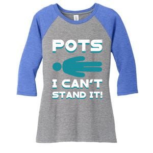 Pots Awareness Turquoise Ribbon Dysautonomia Neurologists Gift Women's Tri-Blend 3/4-Sleeve Raglan Shirt