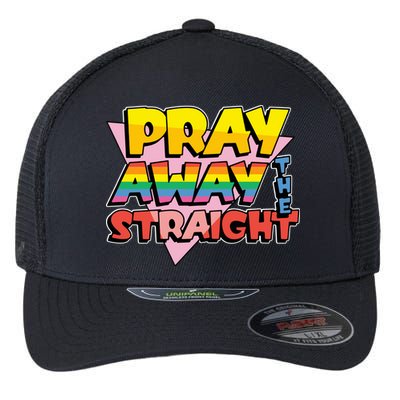 Pray Away The Straight Funny Flexfit Unipanel Trucker Cap