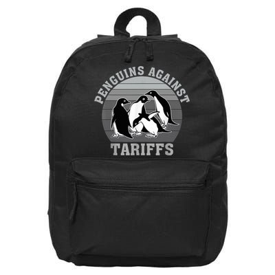 Penguins Against Tariffs Anti Tariffs Funny Penguins  16 in Basic Backpack