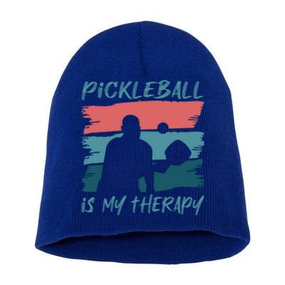 Pickleball As Therapy Funny Saying Hobby Sports Gift Short Acrylic Beanie