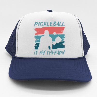 Pickleball As Therapy Funny Saying Hobby Sports Gift Trucker Hat