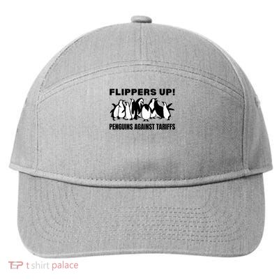 Penguins Against Tariffs Flippers Up 7-Panel Snapback Hat