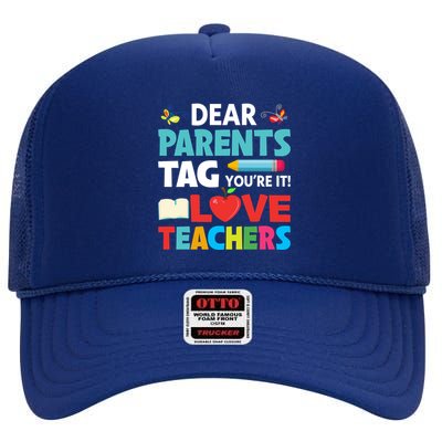 Parents And Teachers Back To School High Crown Mesh Back Trucker Hat