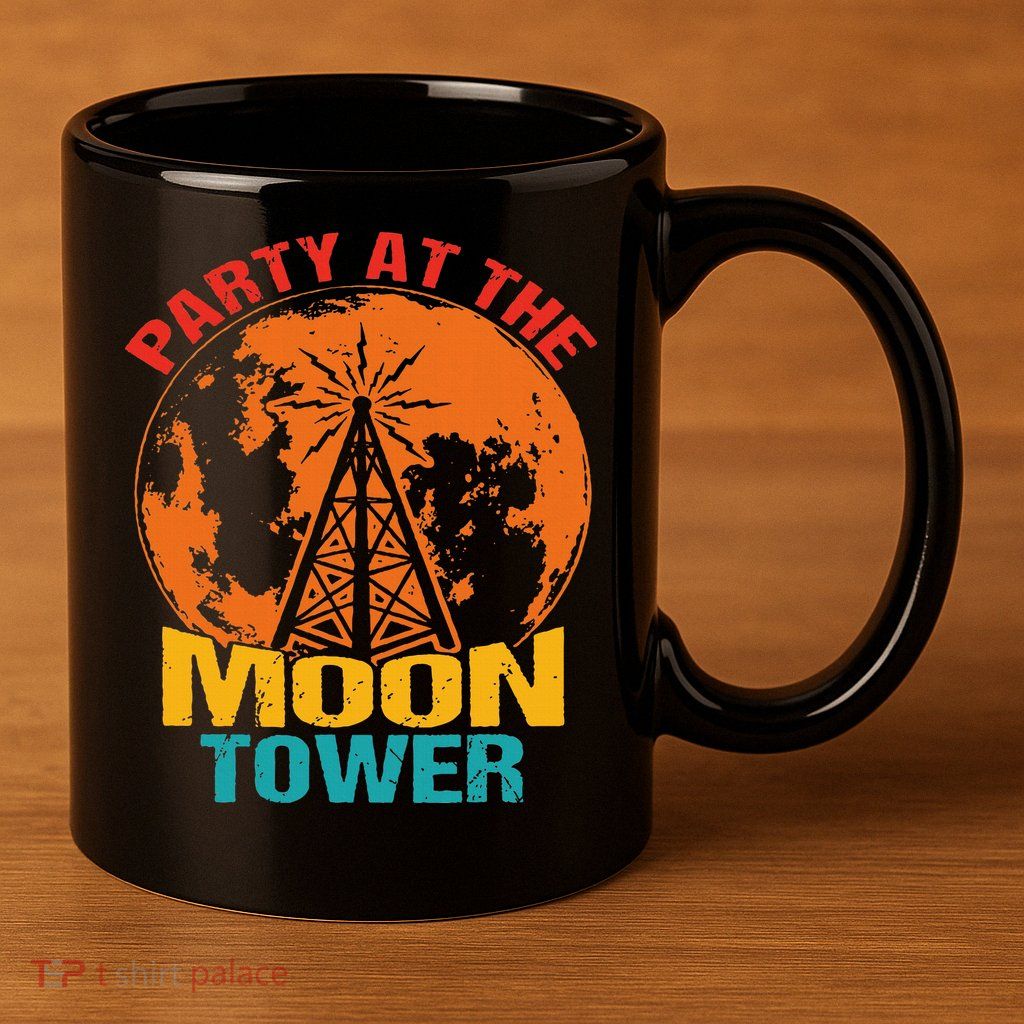 Party At The Moon Tower 11oz C Handle Ceramic Mug