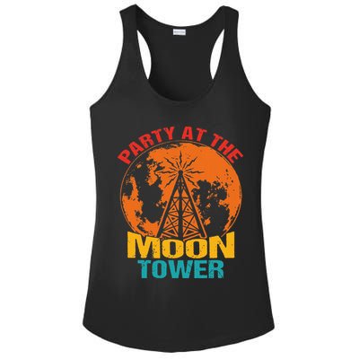 Party At The Moon Tower Ladies PosiCharge Competitor Racerback Tank
