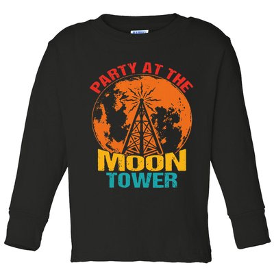 Party At The Moon Tower Toddler Long Sleeve Shirt