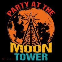 Party At The Moon Tower Women's V-Neck T-Shirt