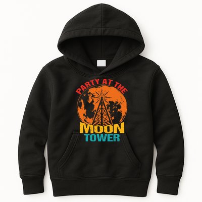 Party At The Moon Tower Kids Hoodie