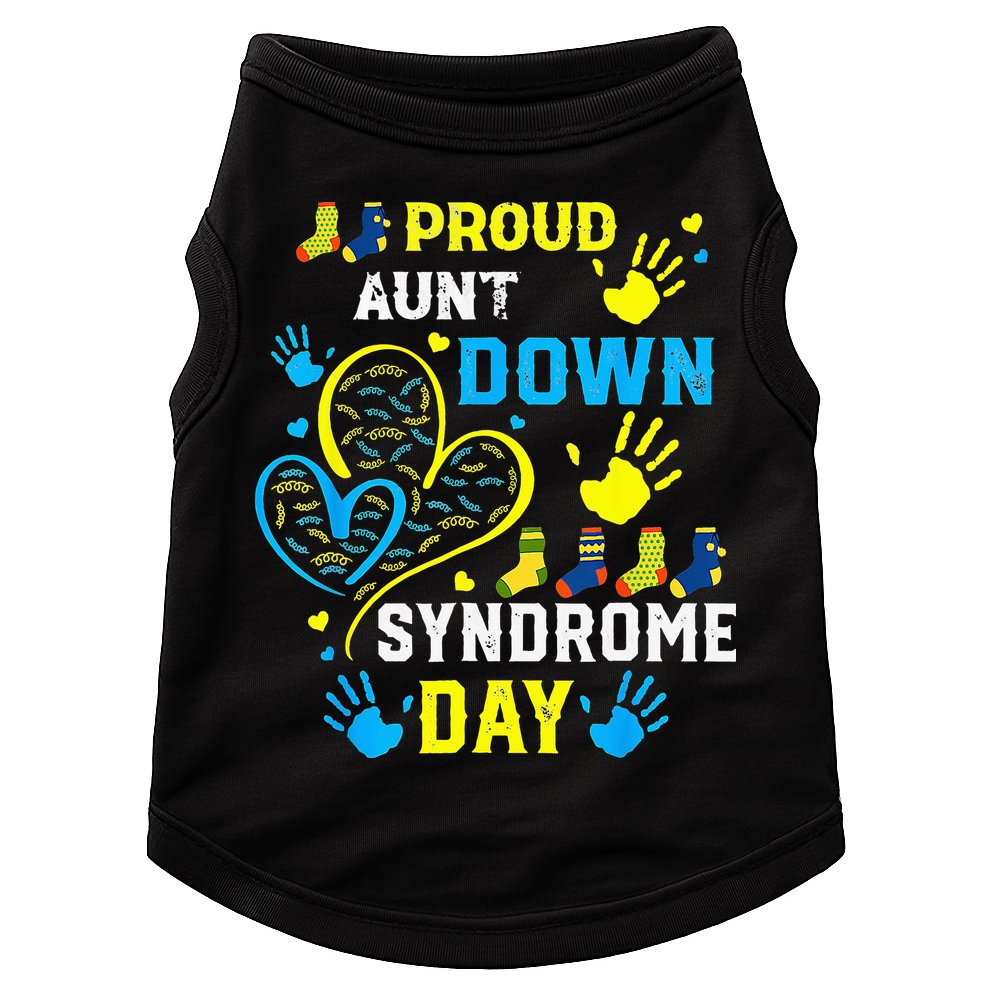 Proud Aunt T21 World Down Syndrome Awareness Day Doggie Tank
