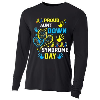 Proud Aunt T21 World Down Syndrome Awareness Day Cooling Performance Long Sleeve Crew