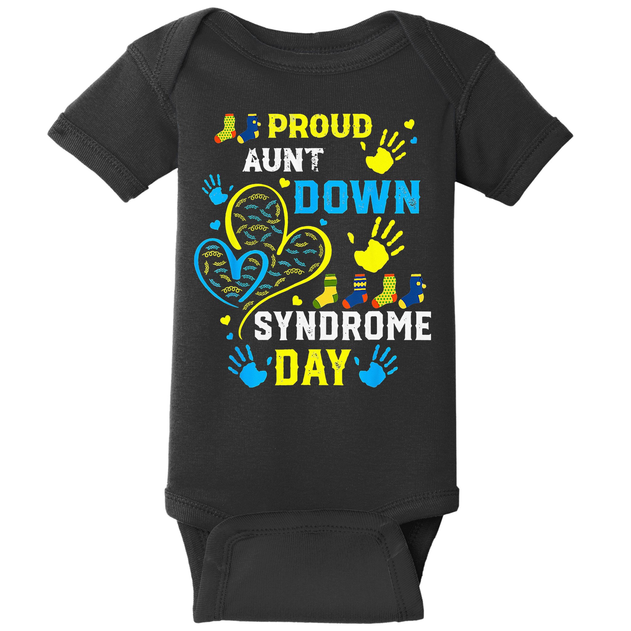 Proud Aunt T21 World Down Syndrome Awareness Day Baby Bodysuit