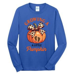 Pregnancy Announcement Thanksgiving Growing Little A Pumpkin Tall Long Sleeve T-Shirt