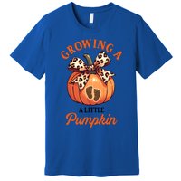 Pregnancy Announcement Thanksgiving Growing Little A Pumpkin Premium T-Shirt