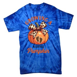 Pregnancy Announcement Thanksgiving Growing Little A Pumpkin Tie-Dye T-Shirt