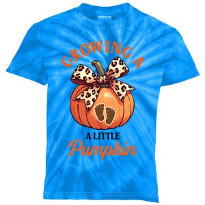 Pregnancy Announcement Thanksgiving Growing Little A Pumpkin Kids Tie-Dye T-Shirt