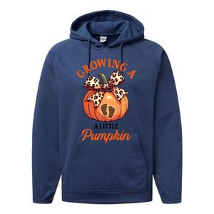 Pregnancy Announcement Thanksgiving Growing Little A Pumpkin Performance Fleece Hoodie