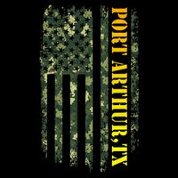 Port Arthur Texas Camouflage Usa Flag Cooling Performance Crew T-Shirt