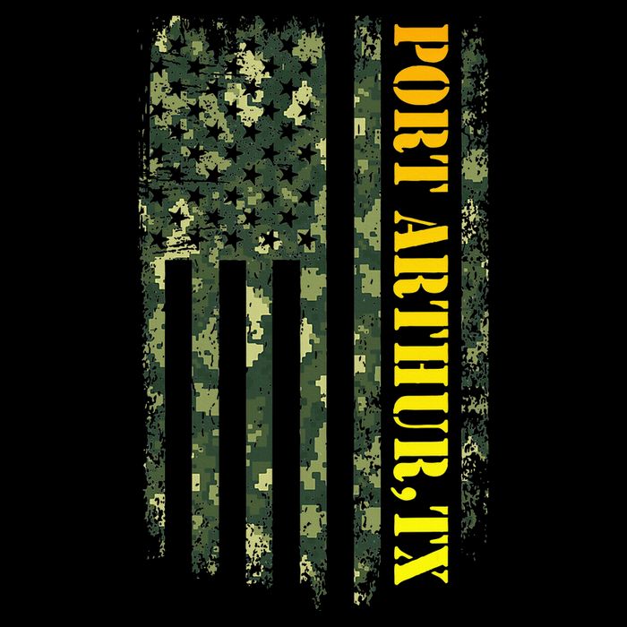 Port Arthur Texas Camouflage Usa Flag Cooling Performance Crew T-Shirt