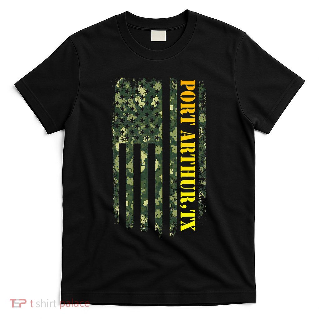 Port Arthur Texas Camouflage Usa Flag T-Shirt