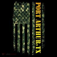 Port Arthur Texas Camouflage Usa Flag 7-Panel Snapback Hat