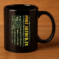 Port Arthur Texas Camouflage Usa Flag 11oz C Handle Ceramic Mug