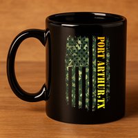 Port Arthur Texas Camouflage Usa Flag 11oz C Handle Ceramic Mug