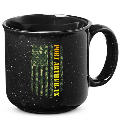 Port Arthur Texas Camouflage Usa Flag 15oz Campfire Ceramic Mug
