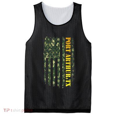 Port Arthur Texas Camouflage Usa Flag Mesh Reversible Basketball Jersey Tank