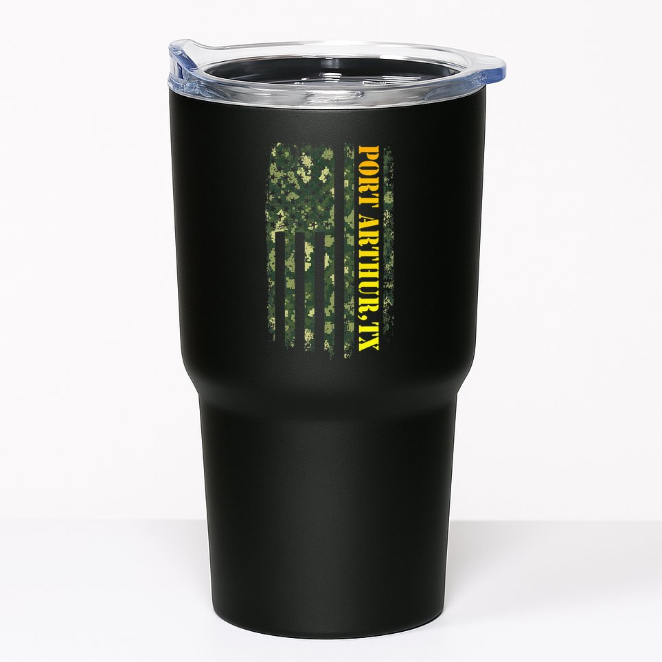 Port Arthur Texas Camouflage Usa Flag Tumbler