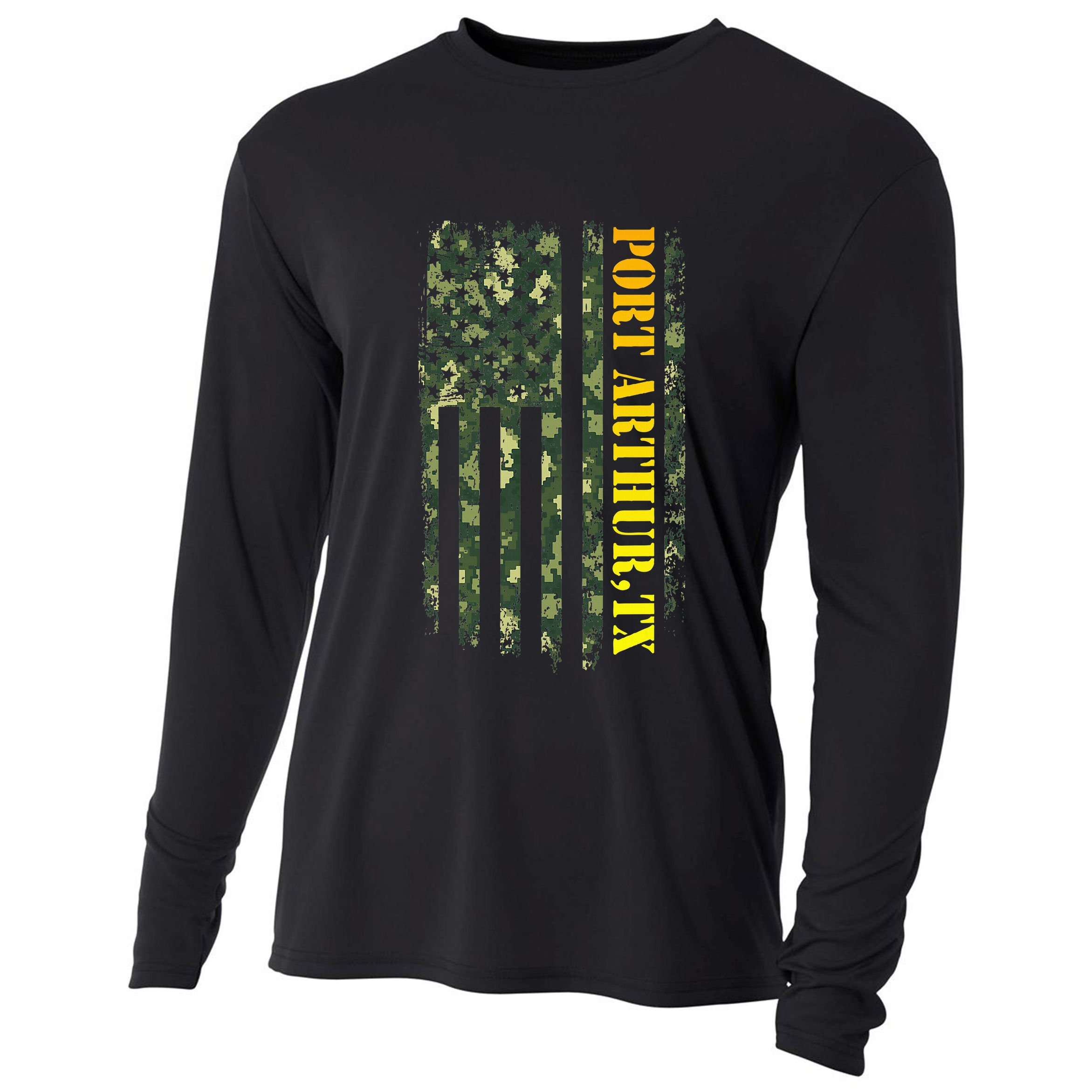 Port Arthur Texas Camouflage Usa Flag Cooling Performance Long Sleeve Crew