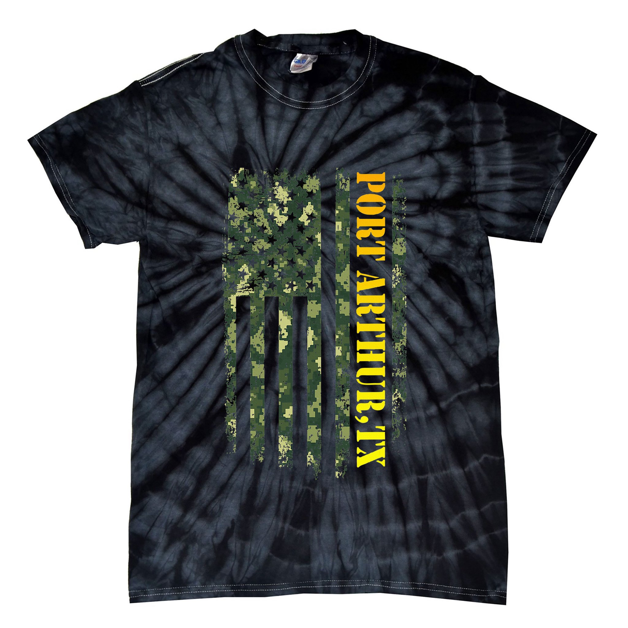 Port Arthur Texas Camouflage Usa Flag Tie-Dye T-Shirt