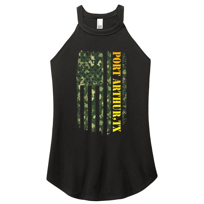 Port Arthur Texas Camouflage Usa Flag Women's Perfect Tri Rocker Tank