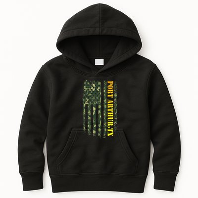 Port Arthur Texas Camouflage Usa Flag Kids Hoodie