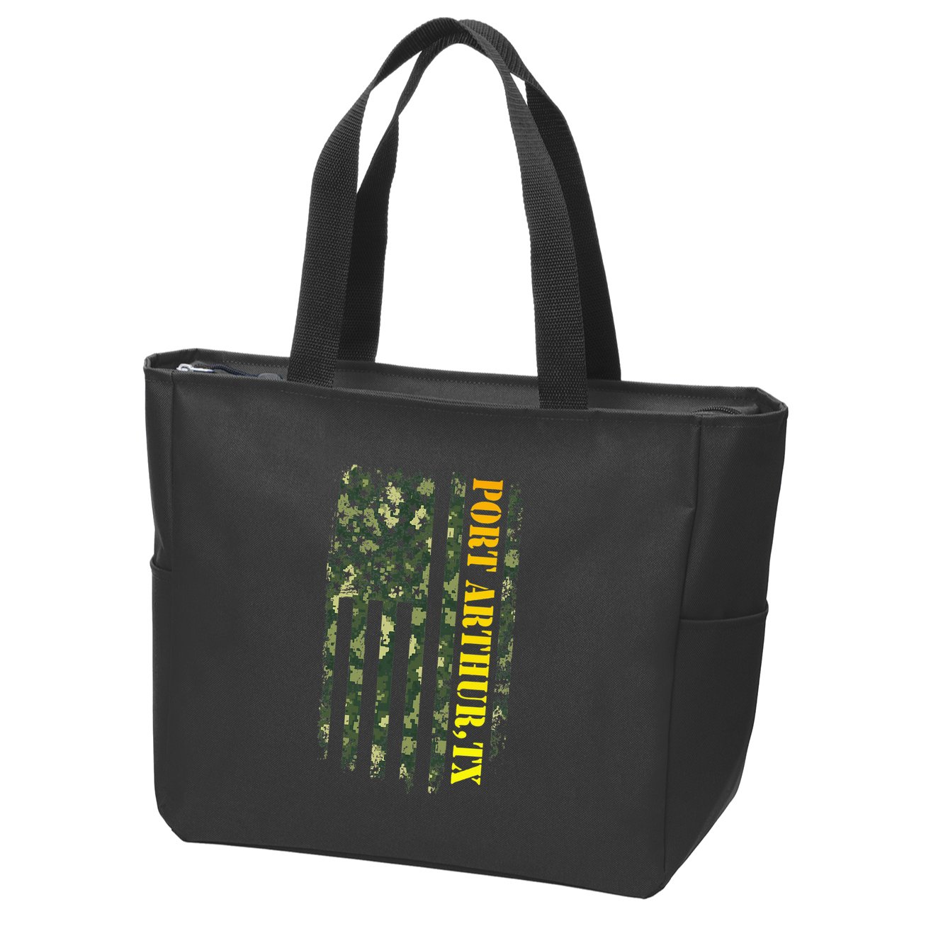 Port Arthur Texas Camouflage Usa Flag Zip Tote Bag
