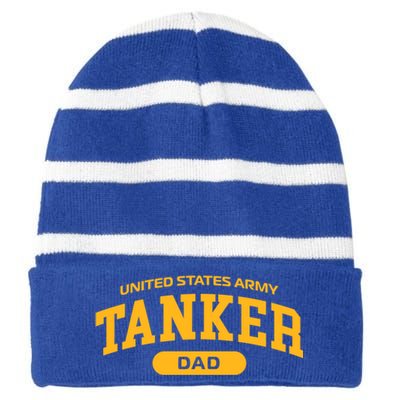 Proud Army Tanker Dad Meaningful Gift Striped Beanie with Solid Band