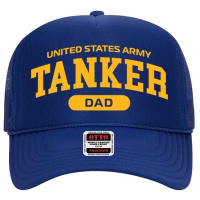 Proud Army Tanker Dad Meaningful Gift High Crown Mesh Back Trucker Hat