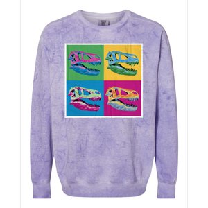 Pop Art TRex Skeleton Tyrannosaurus Rex Colorblast Crewneck Sweatshirt