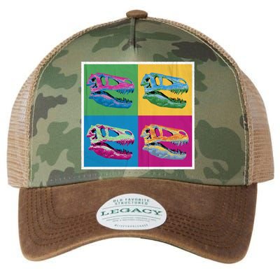 Pop Art TRex Skeleton Tyrannosaurus Rex Legacy Tie Dye Trucker Hat