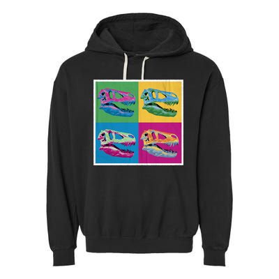 Pop Art TRex Skeleton Tyrannosaurus Rex Garment-Dyed Fleece Hoodie