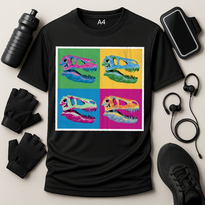 Pop Art TRex Skeleton Tyrannosaurus Rex Cooling Performance Crew T-Shirt