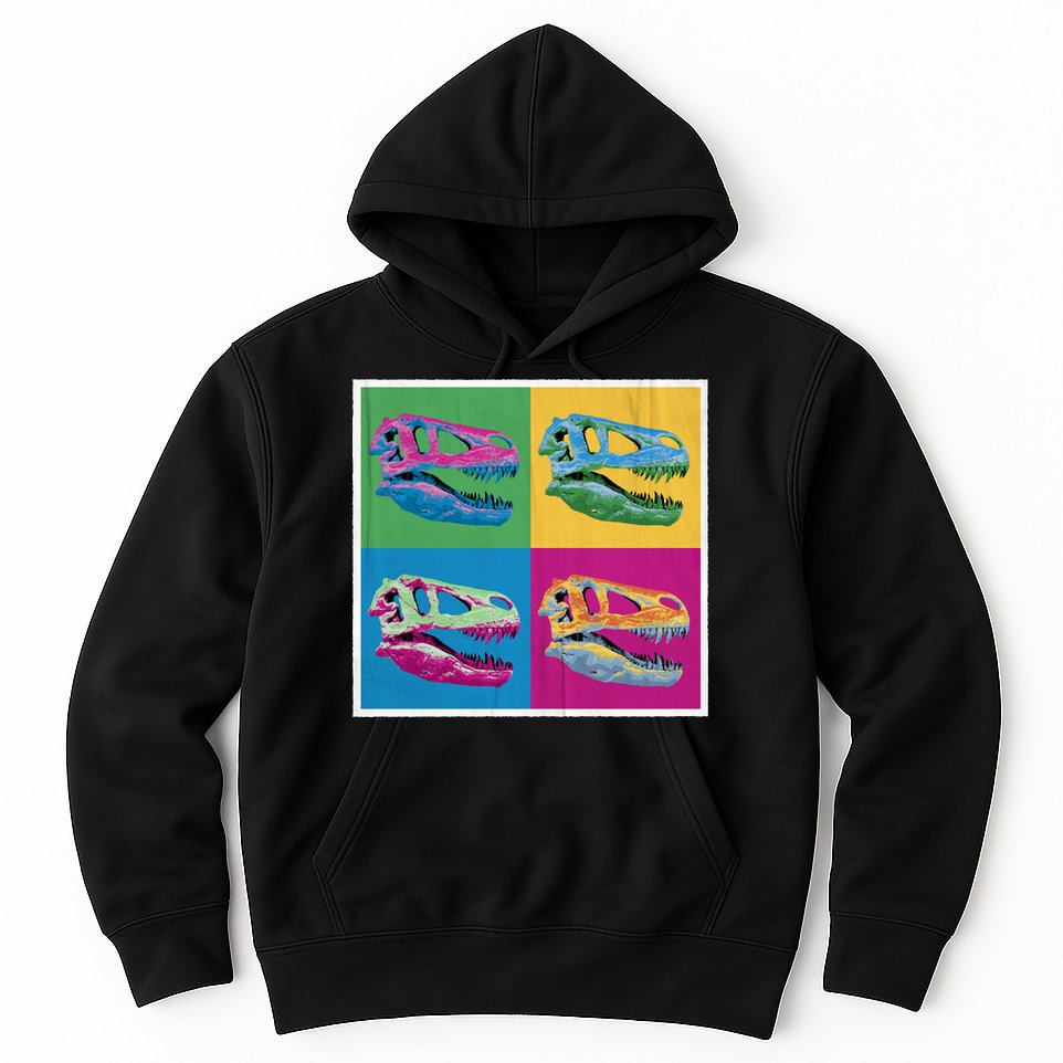 Pop Art TRex Skeleton Tyrannosaurus Rex Hoodie